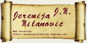 Jeremija Milanović vizit kartica